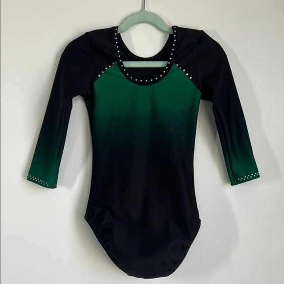 Snowflake Designs Competition Leotard in Black / Green - XS - Picture 5 of 6